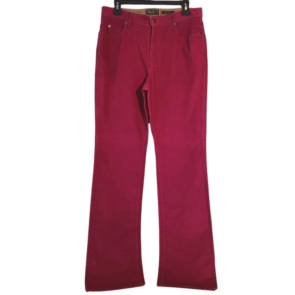 Eddie Bauer Corduroy Pants Womens 10 Tall Magenta Boot-Cut Fit Pink 23507818